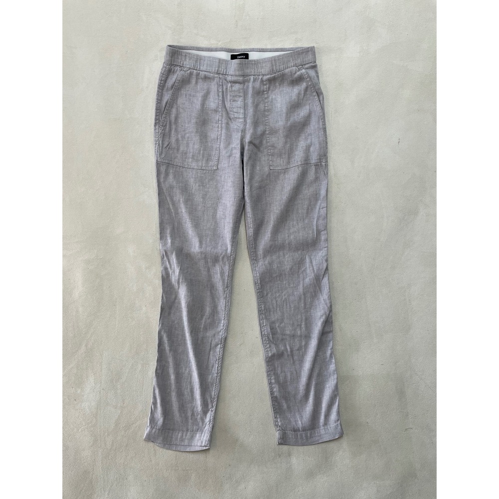 Theory Northsound Tierra Wash Gray Linen Blend Pull On Pants Size 2
